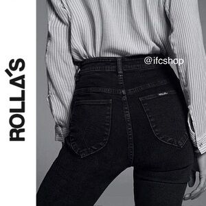 ROLLA'S Black Original High Rise Straight Jeans 25